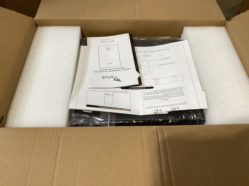 Condition photo showing Good Condition for 18kw electric tankless water heater, apus 240v instant on-demand hot water heater, up to 4.4 gpm with led display, energy-saving whole house water heating system, space-saving design,gray ap-18kw,gray