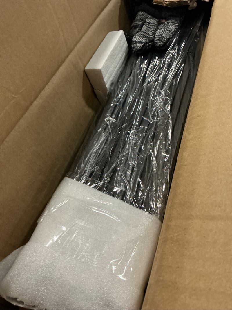 Condition photo showing New/Like New for 10 pack metal fence post black splicing, 6ft heavy duty garden fence post for wire fence, fence posts no dig u post for lawn, garden, farm 6ft 10pcs