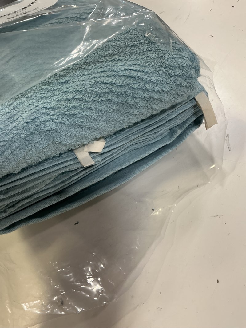 Condition photo showing Good Condition for redkiss luxury bath towel set of 8, 100% cotton bathroom towels set with 2 bath towels, 2 hand towels, 4 washcloths, ultra soft highly absorbent towels for bathroom, gym, hotel, spa, blue blue101 towel set of 8