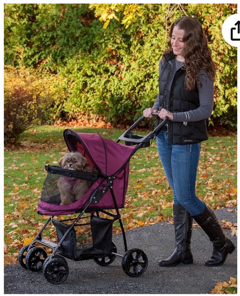 pet gear no-zip happy trails pet stroller for cats/dogs, zipperless entry, easy fold with removable liner, storage basket + cup holder, caribbean blue