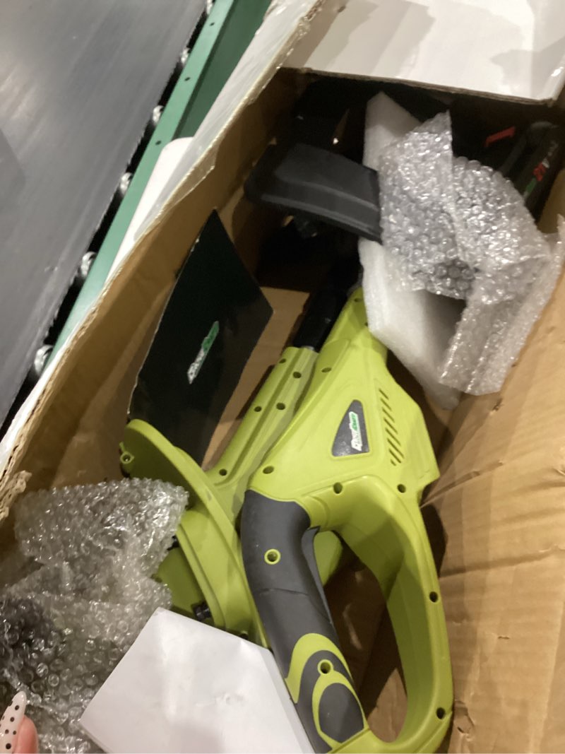 Condition photo showing As Is for 20v cordless tiller cultivator with 48 steel tines, 10-inch wide battery powered garden cultivator, mini tiller for lawn/gardening/soil cultivation(2*2ah battery and fast charger included)