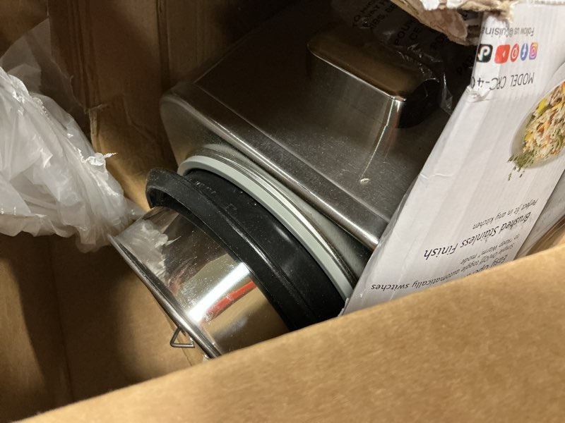 Condition photo showing As Is for Cuisinart CRC-400P1 4 Cup Rice Cooker, Stainless Steel Exterior 4-Cup Rice Cooker