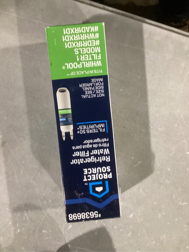 Condition photo showing As Is for Project Source Push-in Refrigerator Water Filter Fits Whirlpool Filter 1