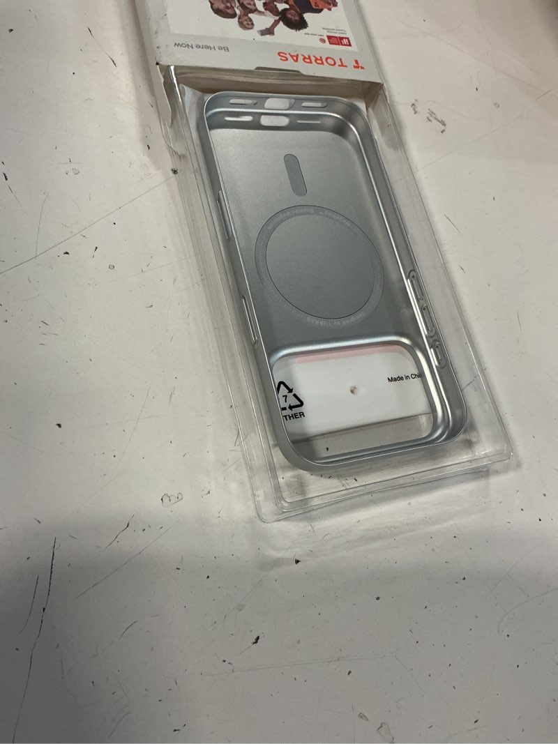 Condition photo showing As Is for torras magnetic slim fit for iphone 17 pro case 6.3 inch, ultra-thin, compatible with magsafe, lightweight matte anti-scratch hard pc cover phone case for iphone 17 pro originfit, silver white 3-silver white iphone 17 pro