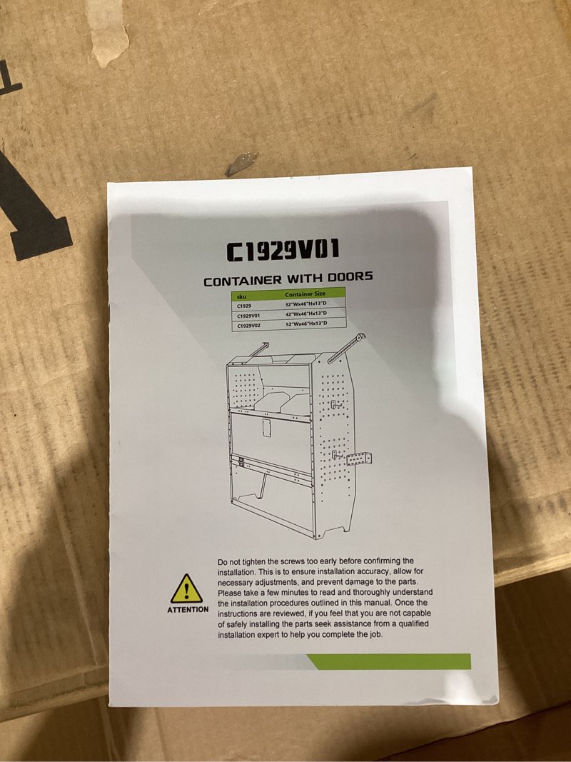 Condition photo showing New/Like New for container with doors