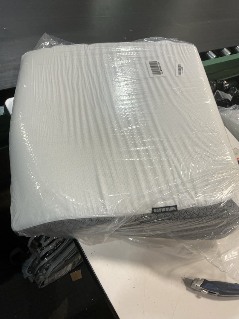 Condition photo showing As Is for sweetcrispy wedge pillow, body pillow for sleep apnea, neck pain relief, post surgery, sleeping comfort, acid reflux, heartburn, back pain relief and snoring, 7.5inch white& grey white& grey 7.5 inch