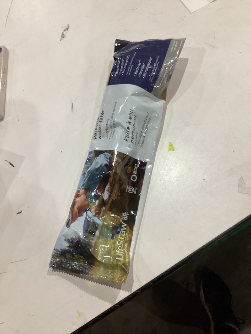 Condition photo showing New/Like New for LifeStraw Personal Water Filter for Hiking, Camping, Travel, and Emergency Preparedness Blue 1 Pack