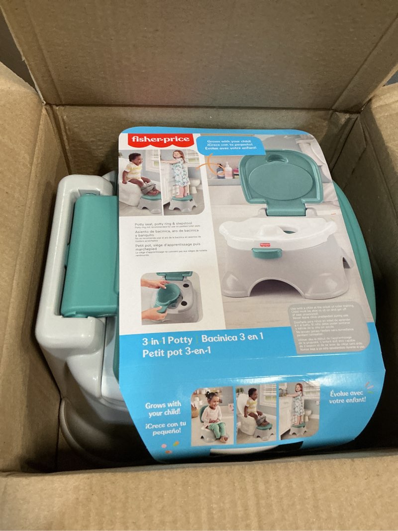 Condition photo showing New/Like New for Fisher-Price™ 3-in-1 Toddler Toilet Training Potty Chair and Step Stool, with Removable Toilet Ring