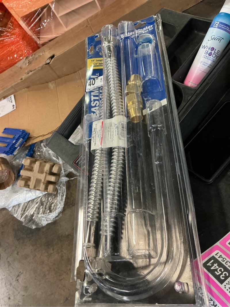 Condition photo showing As Is for Eastman 48280 Gas Water Heater Installation Kit  Stainless Steel