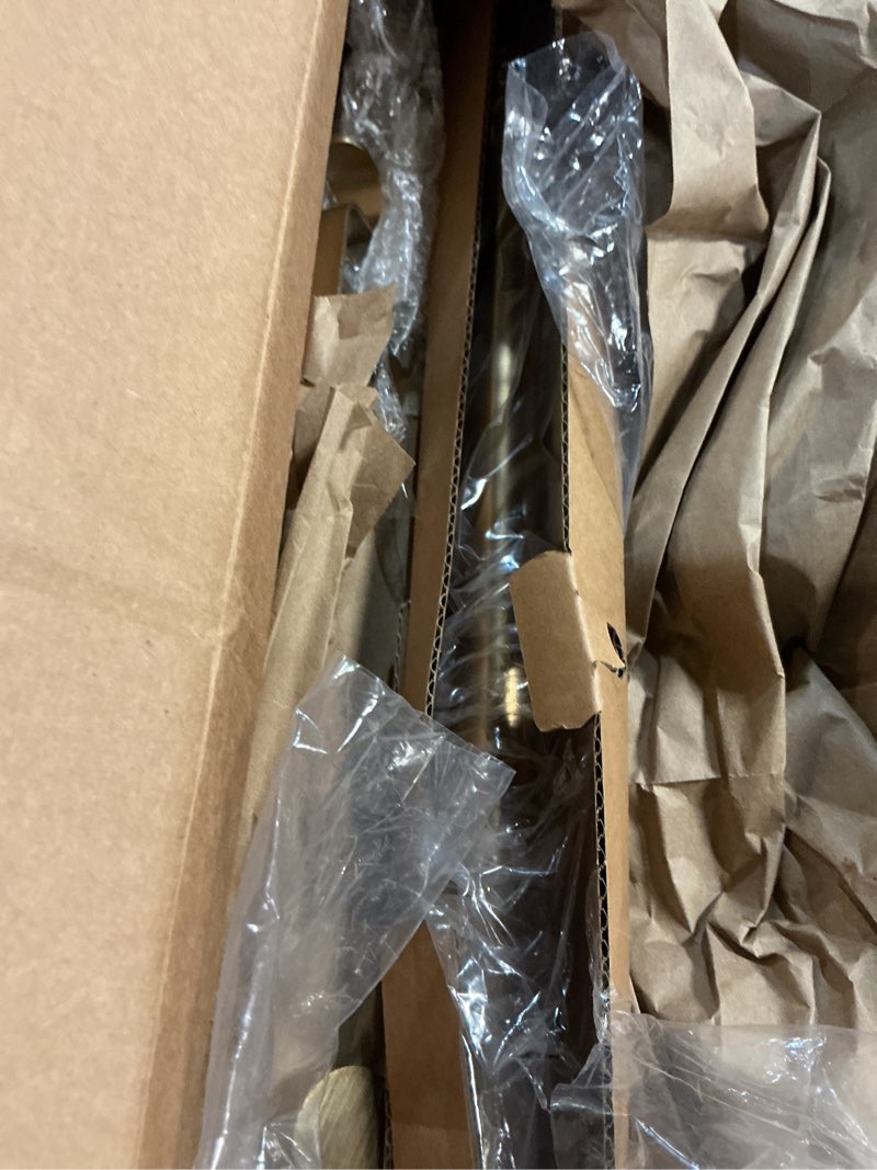 Condition photo showing As Is for ivilon drapery window curtain rod - end cap style design 1 inch pole. 28 to 48 inch color warm gold 28 to 48 in.