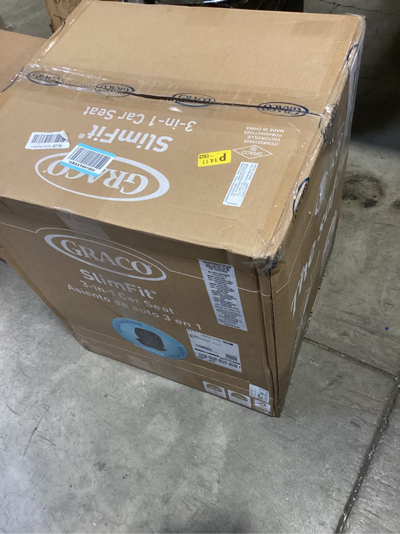 Condition photo showing New/Like New for graco slimfit 3-in-1 convertible car seat, ultra-space-saving design, silas, suitable for rear and f