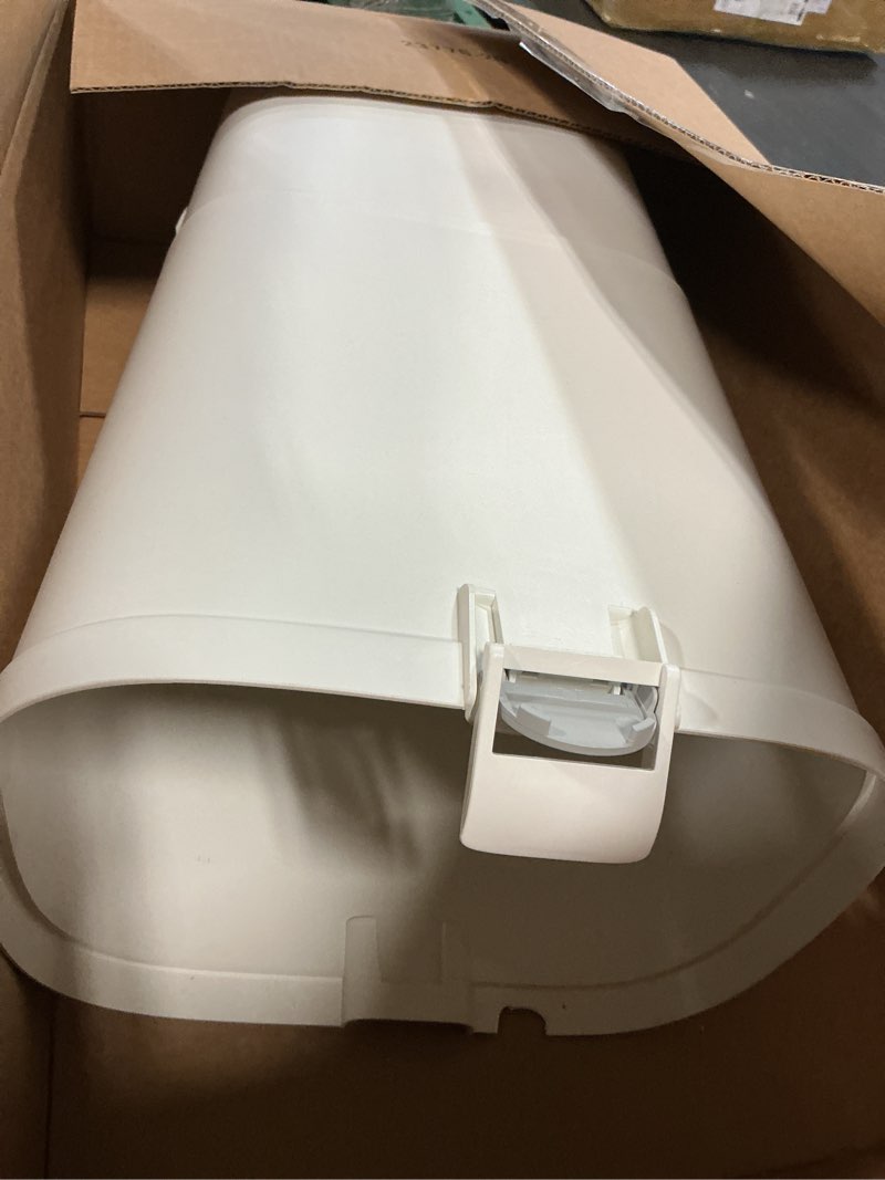 Condition photo showing As Is for (incomplete)momcozy diaper pail with patented triple-seal odor control, wide opening, ergonomic height, large capacity with viewing window, childproof lock, fits standard trash bags regular