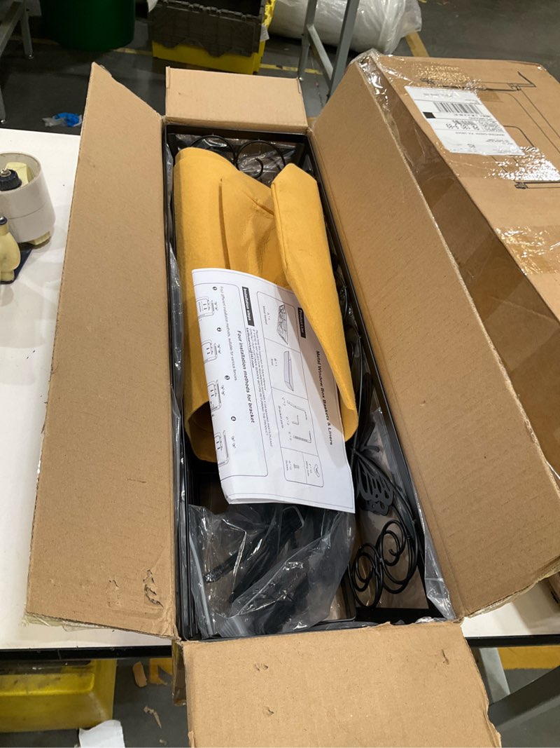 Condition photo showing Good Condition for 2 pack 24 inch window boxes planters railing planter box with adjustable brackets for porch fence patio balcony hanging flower baskets with woven fabric for outdoor garden decor - black black 2