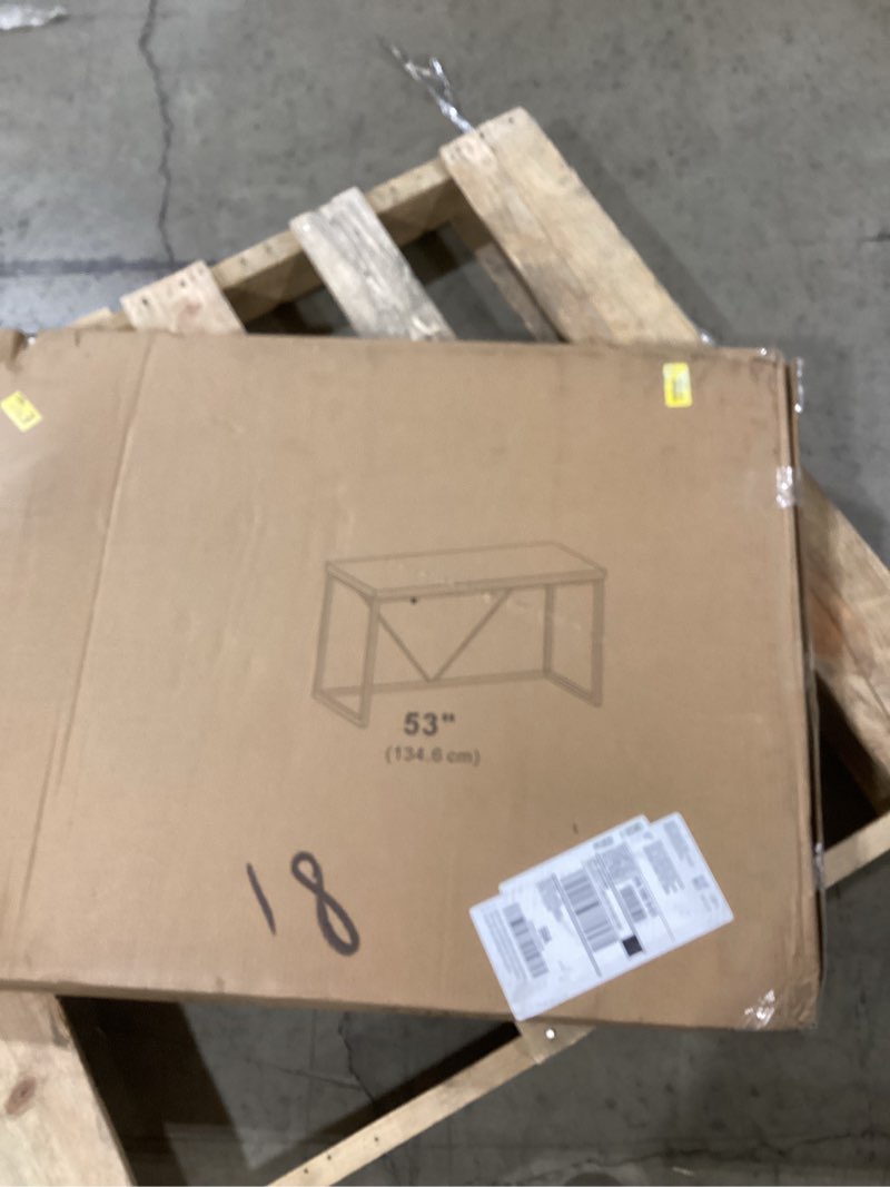 Condition photo showing New/Like New for EXCEFUR Modern Home Office Desk, Wood and Metal Computer Desk, Industrial Writing Study Gaming Table for Living Room Bedroom, Rustic Grey, 53 inch Grey 53 inch