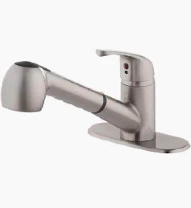 Project Source Stainless Steel 1-handle Deck-mount Utility Faucet with Pulldown Sprayer 5505663