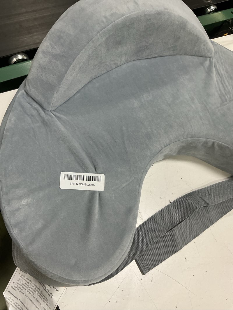 Condition photo showing Good Condition for momcozy innovative safety guard nursing pillow - firm & springy memory foam - stable, ergonomic support & comfort - wider breastfeeding cushion, adjustable, removable cover, baby safety certified grey ( premium memory foam ) cozylite