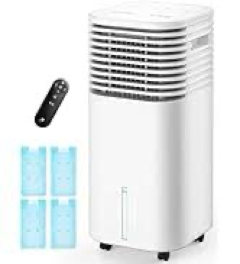 censtech windowless air conditioner, swamp cooler with 4 modes & 3 speeds, 15h timer for smart auto-off, 2-gal tank for 20h cocoling remote, 120° oscillating portable air conditioners no hose needed