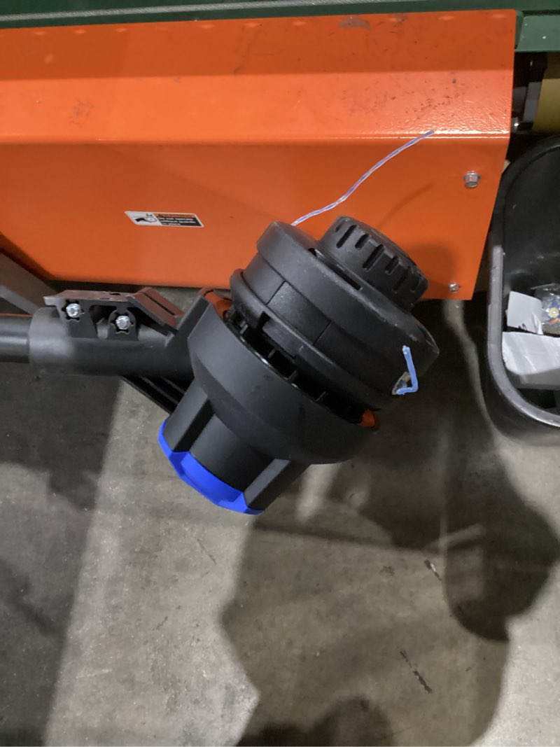 Condition photo showing As Is for kobalt gen4 40-volt 15-in straight shaft battery string trimmer 