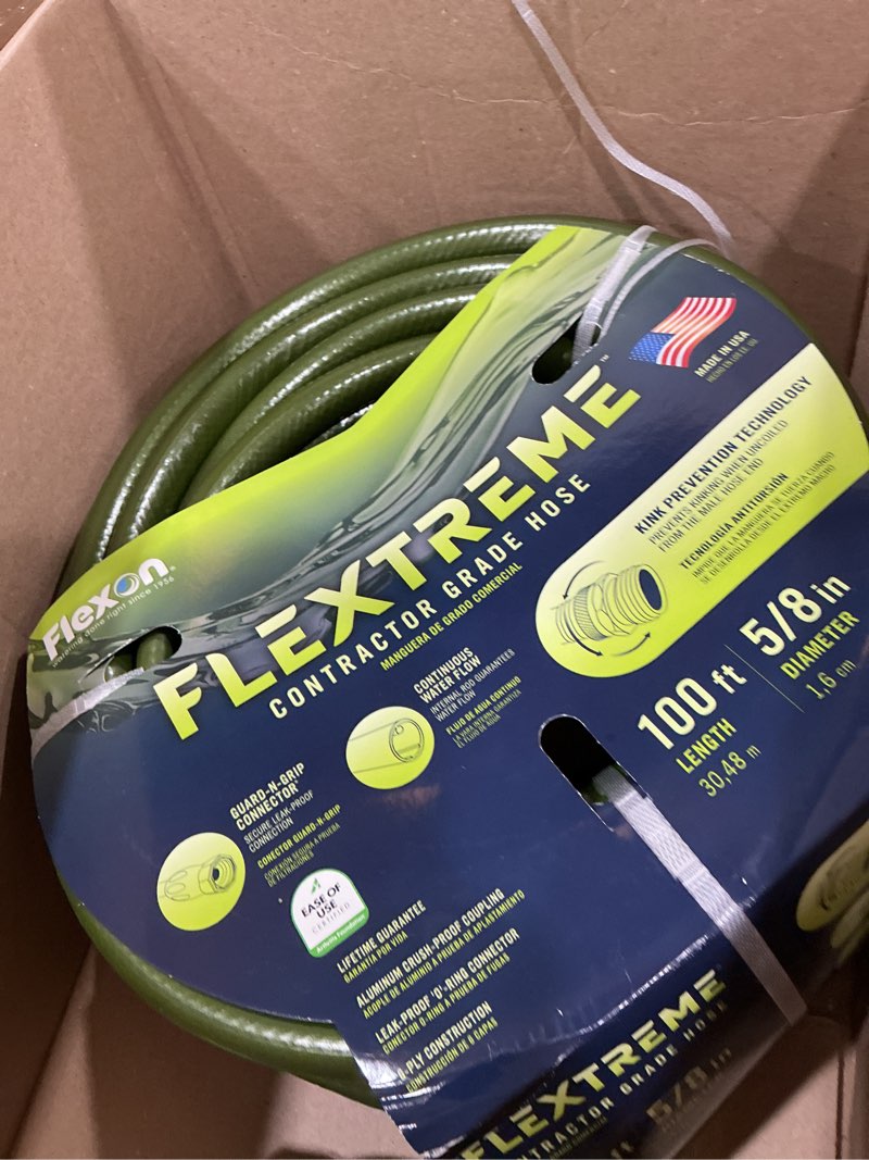 Condition photo showing Good Condition for flexon flextreme contractor grade lawn & garden hose  5/8  diameter x 100 ft