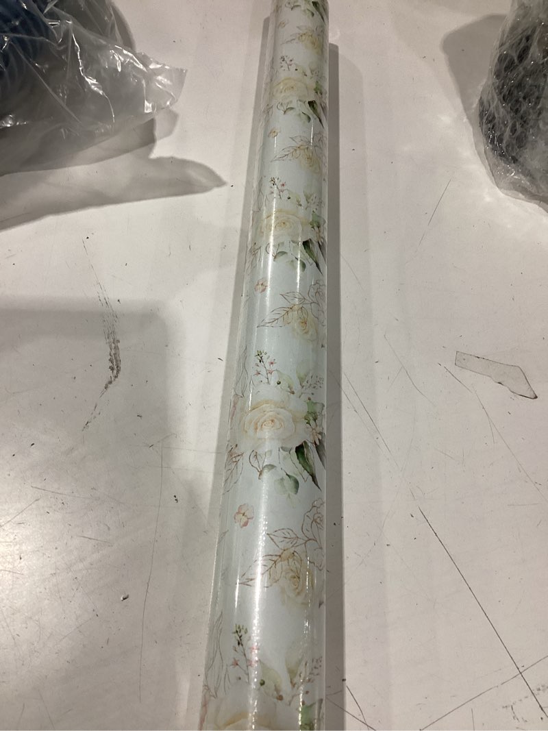 Condition photo showing New/Like New for wraplulu floral wedding wrapping paper roll - 17.5 inches * 26 ft - reversible gift wrap with green solid back, perfect for wedding bridal shower birthday valentine’s day