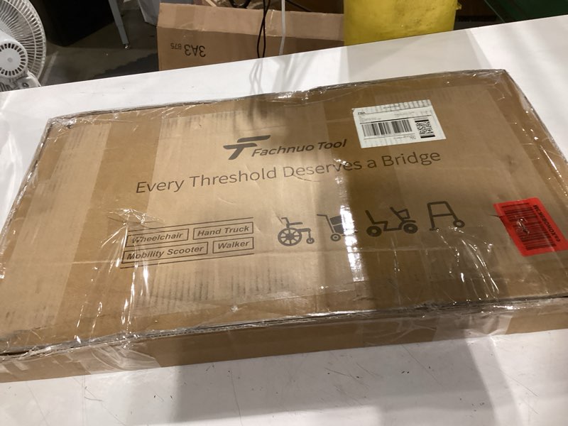 Condition photo showing New/Like New for fachnuo 2 feet portable wheelchair ramp, non-skid aluminum handicap ramps with handle, folding threshold wheel chair ramp for home steps, stairs, entry, doorways, applicable height 2-6 inches aluminum 2ft(using height 2-6'')