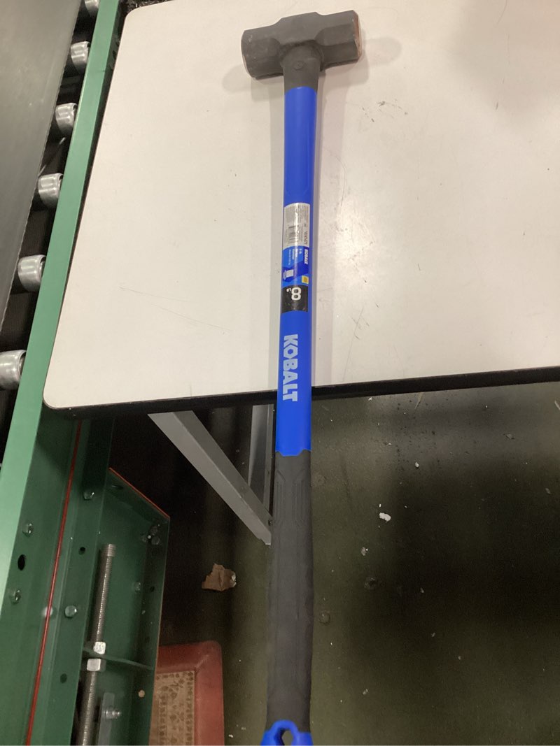 Condition photo showing As Is for Kobalt Tempered High Carbon Steel and Fibreglass Sledge Hammer - 8-lbs - Black and Blue 103412