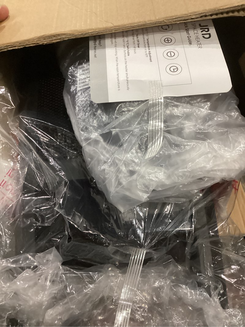 Condition photo showing Good Condition for Space Heater Indoor Use, JRD 24" Fast Electric Heater with Remote, Thermostat, 75° Oscillation, 1-8H Timer, Safe Protection, 1500W Portable Heater for Large Room Bedroom Office Garage