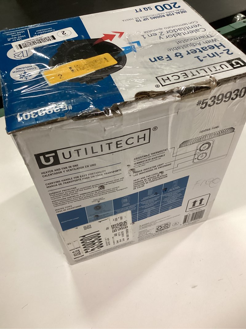 Condition photo showing Good Condition for Midea 2-In-1 Heater and Fan, 4 Speed, 1,500 Watts, Digital, Adjustable Tilt, Portable, Black