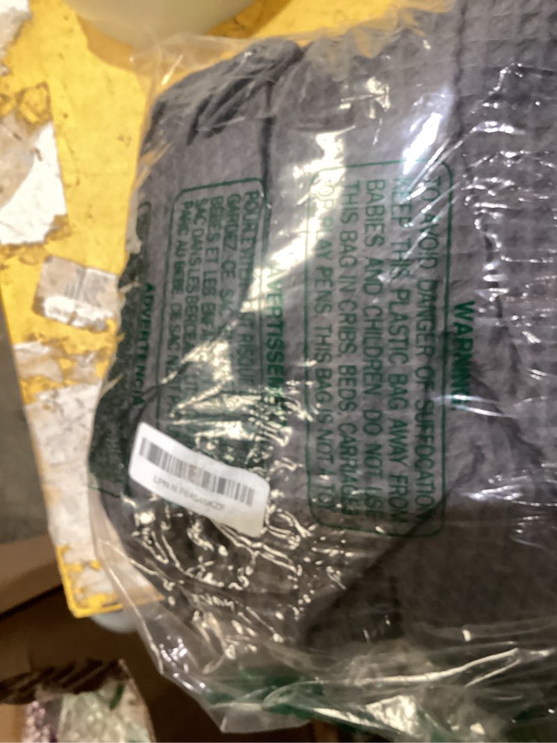 Condition photo showing As Is for waffle weave cotton fabric shower curtain, charcoal gray 72wx72l charcoal gray standard 72"w x 72"l