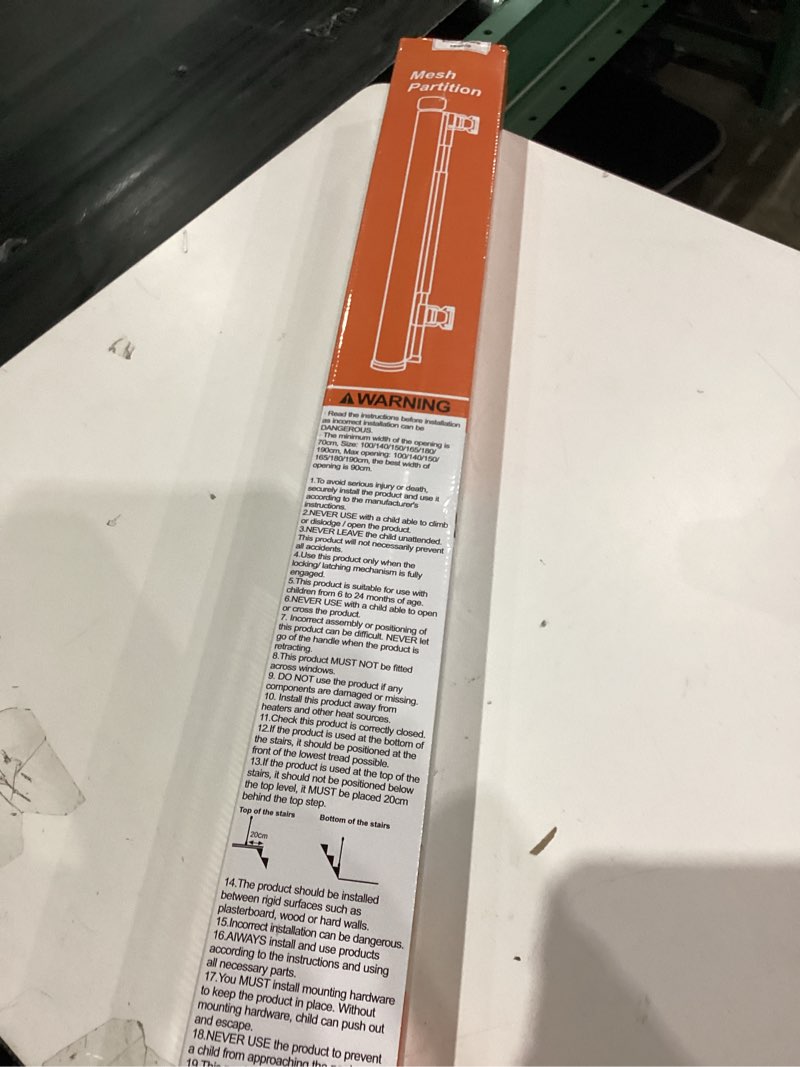 Condition photo showing Good Condition for Retractable Baby Gate with Cat Door 55" Wide Retractable Baby Gate for Stairs Mesh Baby Gate with Pet Door Retractable Dog Gate for The House Retractable Pet Gate with Door Safety Gates for Toddlers White 33" X 55"?With Cat Door ?