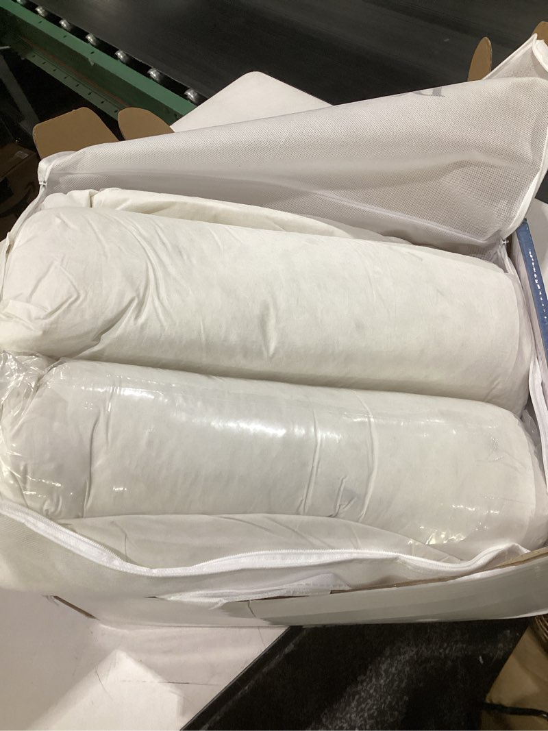 Condition photo showing Good Condition for luxury goose feather down pillow, 3-chamber 5 star hotel pillow for deep sleep, soft bed pillows for neck pain relief, perfect for side, back sleepers, 100% cotton shell (1 pack,king(20"x36")) white king (1 pack)