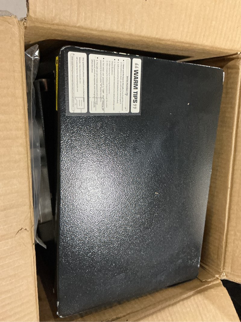Condition photo showing As Is for Safe Box 1.5 Cu Ft, Steel Security with Fireproof Bag & Digital Electronic Keypad, Safety Lock Box, Sensor Light, Removable Shelf, Home Safe for Valuables Documents Money Jewelry