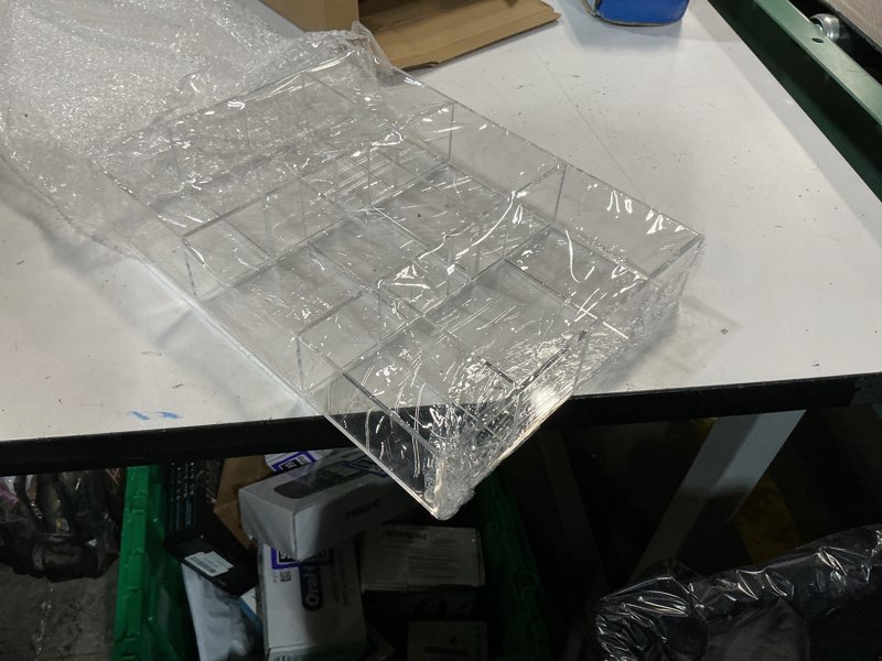 Condition photo showing New/Like New for acrylic drawer organizer clear desk drawer organizer trays with adjustable compartments desk accessories for office stationery makeup silverware bathroom (non expandable)