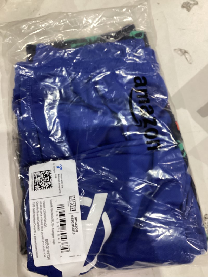 Condition photo showing New/Like New for Amazon Essentials Boys Mesh Basketball Gym Shorts Medium Avengers Logo