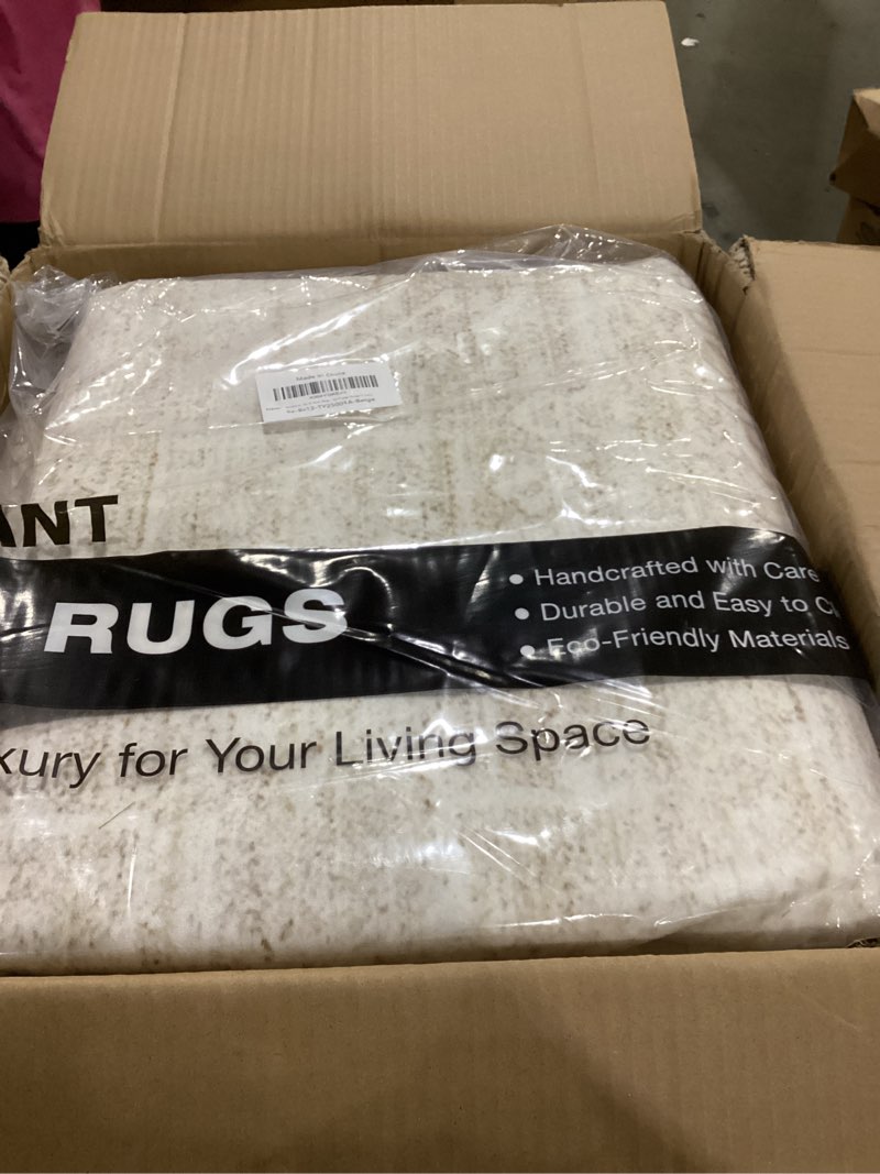 Condition photo showing New/Like New for soalmost 9x12 area rugs for living room, washable vintage floral non-slip low pile natural rug soft throw large carpet for dining room bedroom farmhouse home office (beige/cream, 9'x12') 9' x 12' (rectangular) beige/cream