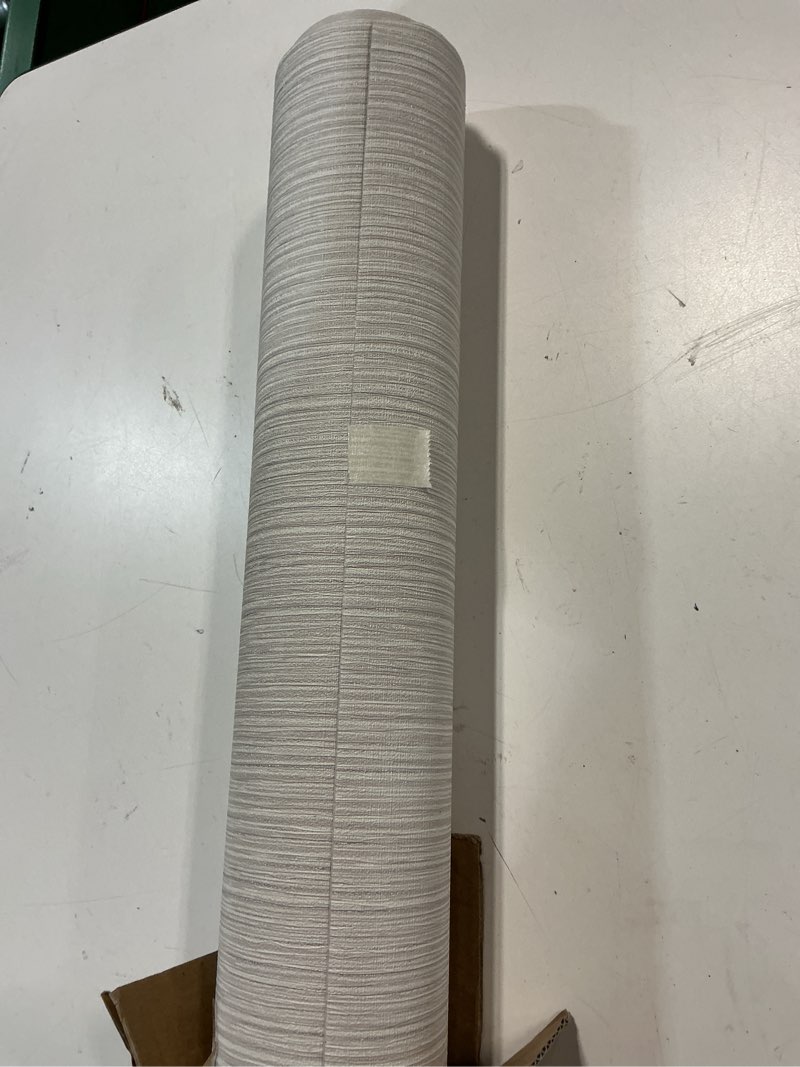 Condition photo showing New/Like New for haimin grasscloth wallpaper textured 24in x 393in fabric contact paper wall paper textured linen peel and stick self-adhesive thick vinyl embossed film wallpaper (beige grey)