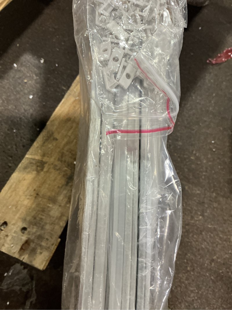 Condition photo showing As Is for possibly damaged hunhun 10-pack 6.6ft/ 2meter u shape led aluminum channel system with milky cover, end caps and mounting clips, aluminum profile for led strip light installations, very easy installation
