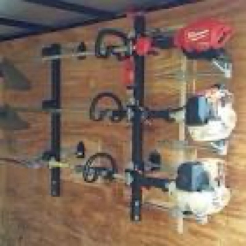 Weed Eater Rack for Enclosed Trailer with Locks, 2 Place Weedeater Rack for Open/Enclosed Trailers S