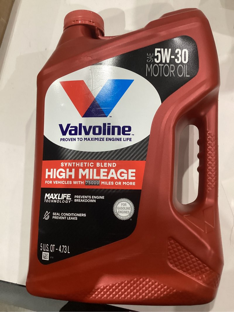 Condition photo showing New/Like New for Valvoline High Mileage with MaxLife Technology SAE 5W-30 Synthetic Blend Motor Oil 5 QT
