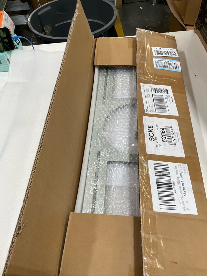 Condition photo showing Good Condition for asd 72 pack new construction mounting plate with symmetric round hole - 3-4-6" flat steel rough-in wafer light bracket, led recessed lighting housing symmetric 3-4-6" 72 pack