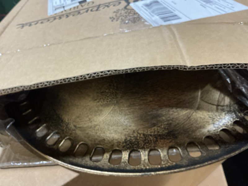 Condition photo showing Good Condition for backyard expressions outdoor garden bird bath - bronze - weather resistant resin with ground stakes - 27 inch