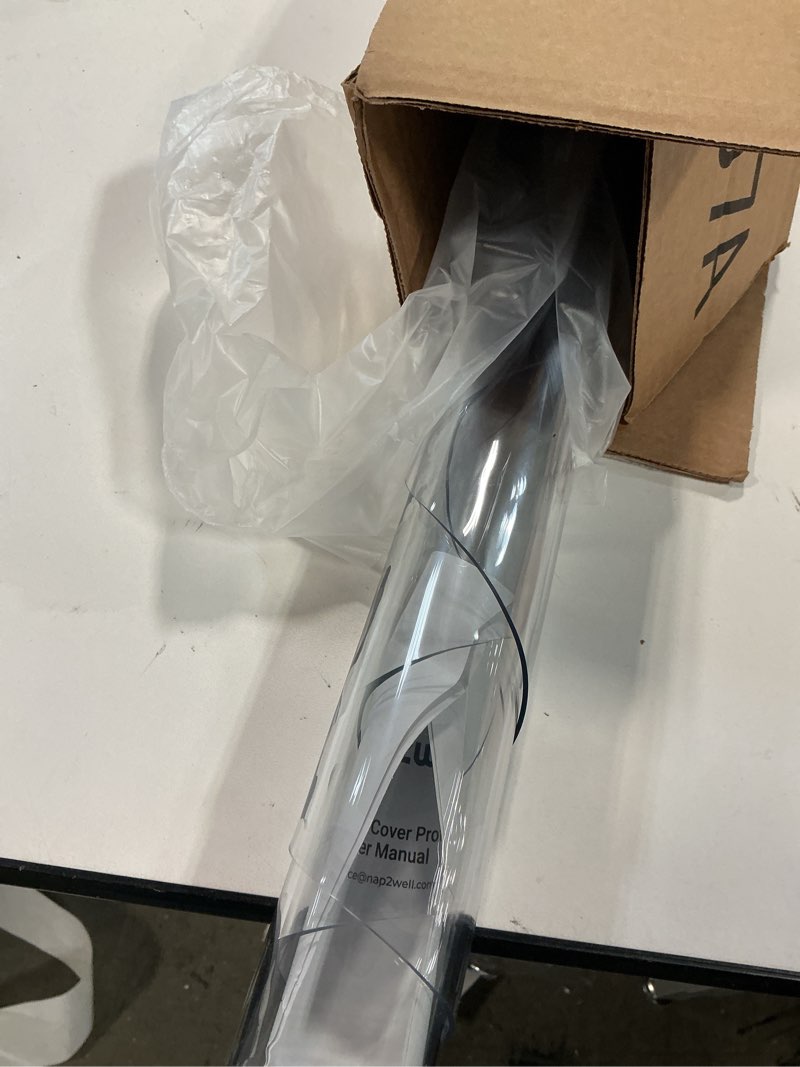 Condition photo showing As Is for Clear Round Table Cover Protector 41 Inch, 1.5mm Transparent Plastic Table Protector Waterproof, Anti-Scratch Clear Desk Mat for Office Desktop Dresser Dining Table, FDA Compliant Clear 1.5mm Round 41'' x 41''