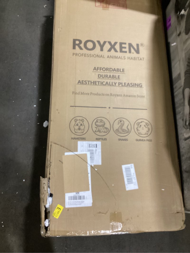 Condition photo showing Good Condition for similar to stock photo.. royxen bearded dragon tank, 82 gallons tempered glass reptile terrarium with metal mesh top, 3-side