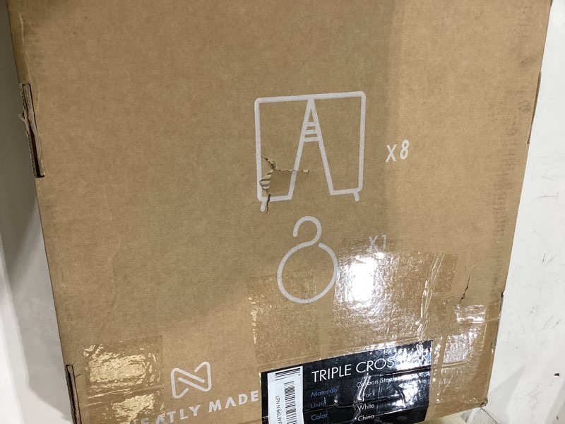 Condition photo showing Good Condition for Tall White Wire Shelf Dividers for Closet Organization – Sturdy and Easy Set-Up Closet Shelf Dividers with Bonus Rose Gold Hanger (12 inch Wire Shelves, 8-Pack)