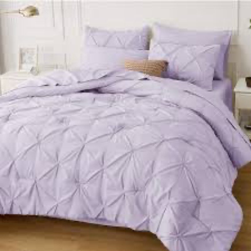 Bedsure Pintuck Pinch Pleat Bedding Sets (Set Of 5 Or 7) Bed-in-a-Bag