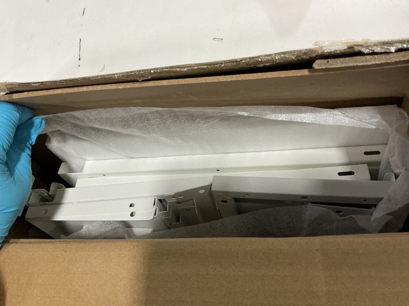 Condition photo showing Good Condition for Shoe Storage Cabinet with 3 Flip Drawers, Hidden Slim Narrow Shoe Rack Cabinet, Wall Mount Metal Shoe Cabinet for Entryway, White 3 Flip Drawers White