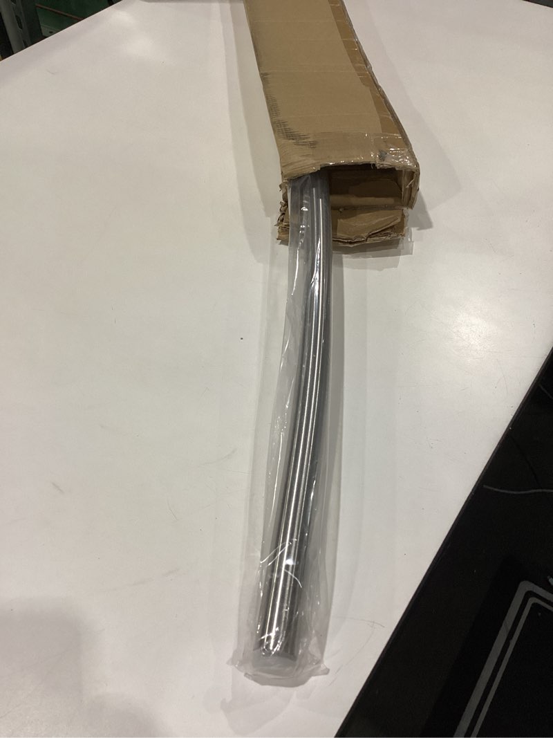 Condition photo showing Good Condition for adjustable curved shower rod, 42-72 inches extra wide shower curtain rod, rust proof, premium stainless steel, curved shower curtain rod for bathroom, need to drill, silver nickel 42-72 inches