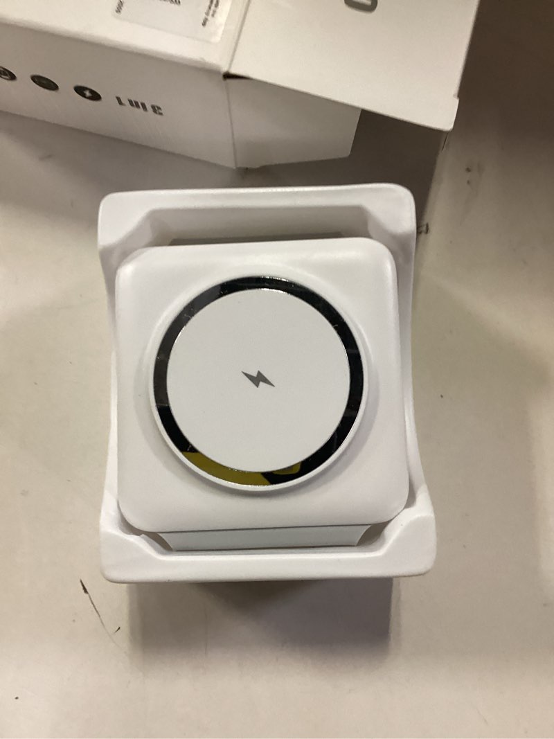 Condition photo showing As Is for Charging Station for Apple Multiple Devices - 3 in 1 Foldable Magnetic Wireless Charger Dock - Travel Charging Pad for iPhone 16 15 14 13 12 Pro Max Plus Watch & Airpods White