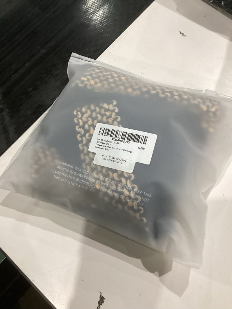 Condition photo showing Good Condition for One Shoulder One Piece Swimsuits - Women Tummy Control Bathing Suit with Tie Knot Swimwear Full Coverage Contrast Trim Small Black With Gold Trim