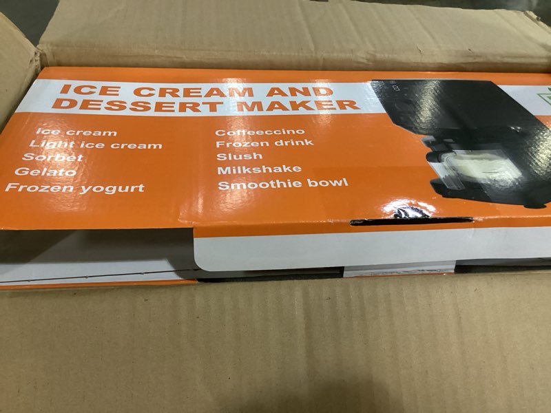 Condition photo showing New/Like New for 12-in-1 Ice-Cream Maker Machine - 11 Preset Programs & Self-Cleaning, Frozen Yogurt Maker for Gelato, Slushies, Milkshakes, Sorbet, Mix-ins & More, Includes (2) Pint Containers for Home & Office Black
